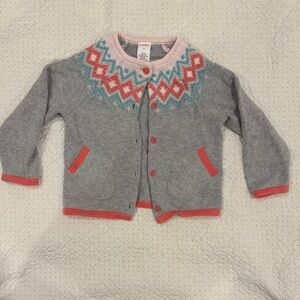 Gymboree Gray and Pink Patterned Kids Sweater